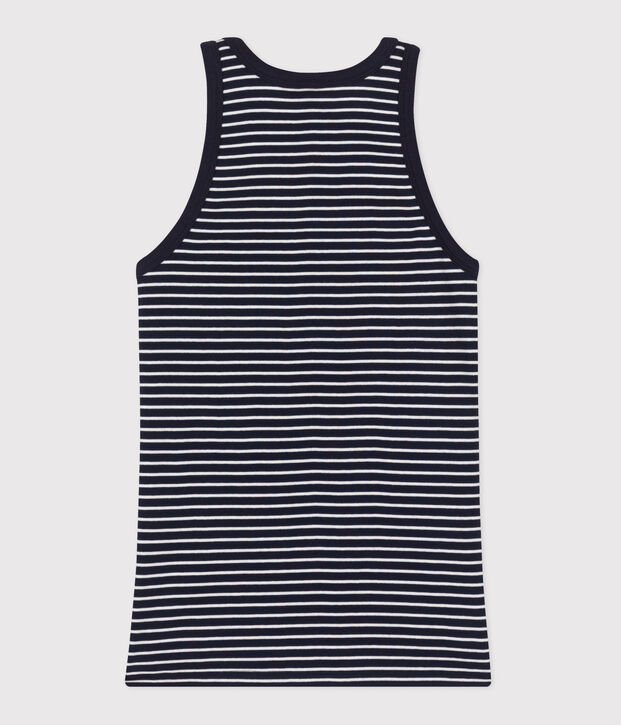 Women's iconic striped cotton tank top blue/white
