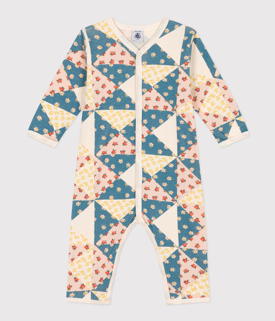 Babies' Footless Patchwork Cotton Pyjamas AVALANCHE white/MULTICO