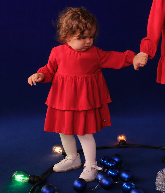 Babies' long-sleeved dress AURORA red