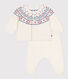 Babies' 2-piece knitted outfit with a jacquard knit cardigan