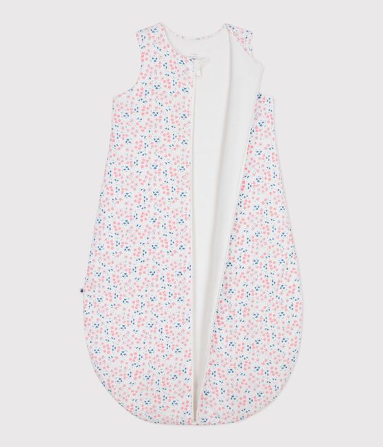 Babies' 2 TOG floral-print cotton sleeping bag MARSHMALLOW white/MULTICO white