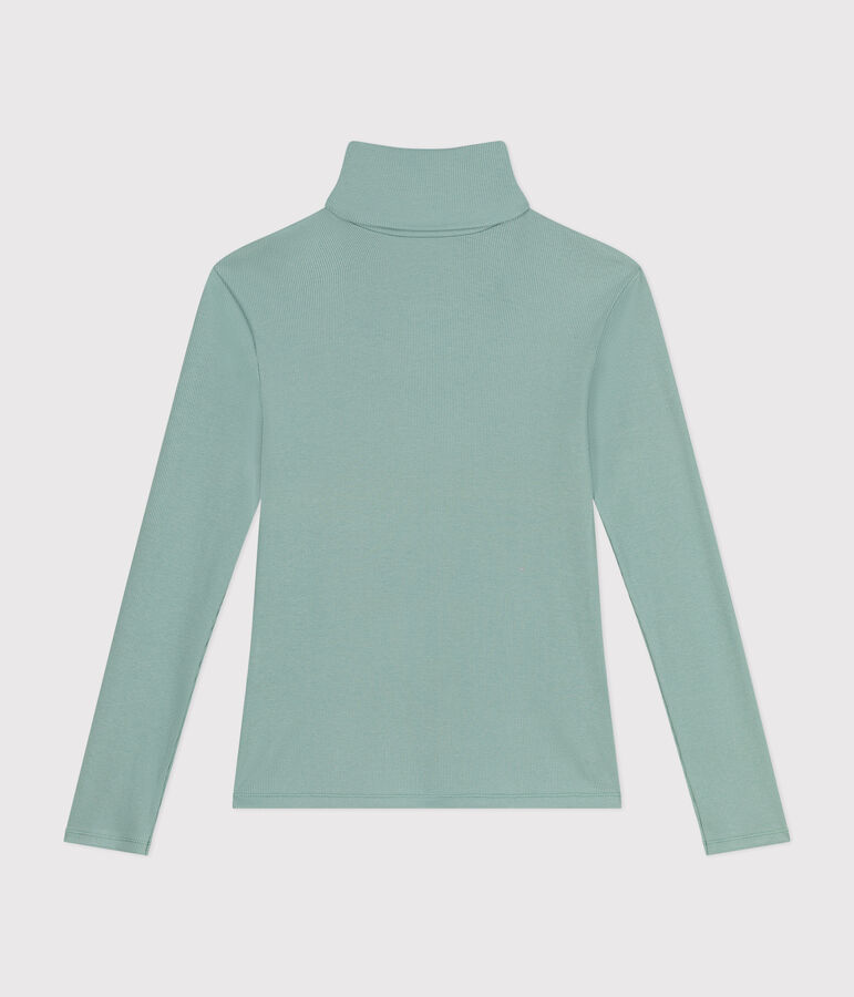 Women's Iconic roll neck in 2x2 rib knit green