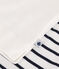 Women's short heart print cotton pyjamas MARSHMALLOW white/SMOKING blue