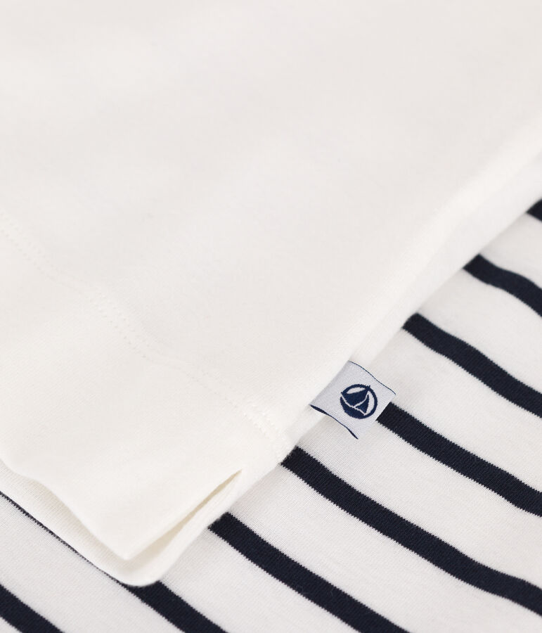 Women's short heart print cotton pyjamas white/blue