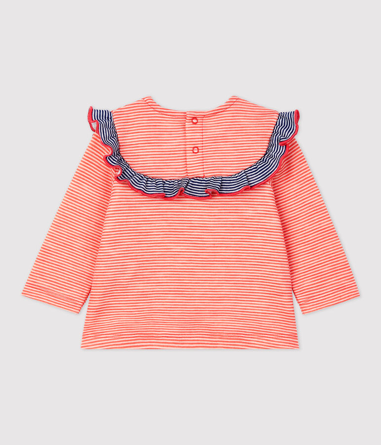 Babies' Wool/Cotton Blouse orange/white