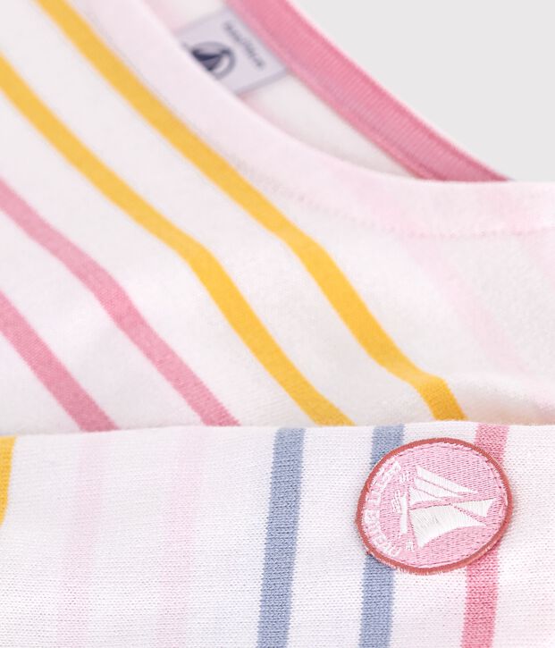 Children's cotton Breton top white/multicolor