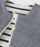 BABIES' STRIPY REVERSIBLE RIB KNIT COTTON TOG 2-RATED SLEEPING BAG COQUILLE beige/ABYSSE blue