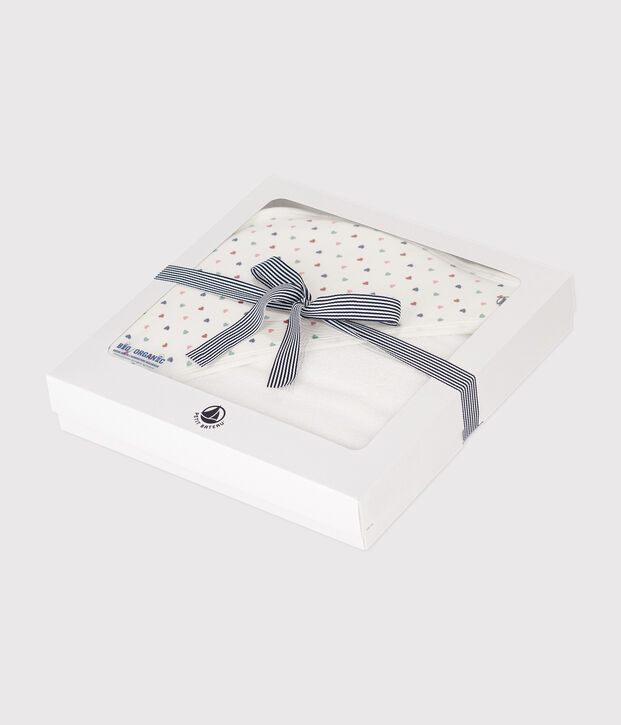 Cotton bath square white/multicolor
