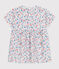 Babies' short-sleeved floral print cotton dress MARSHMALLOW white/MULTICO white