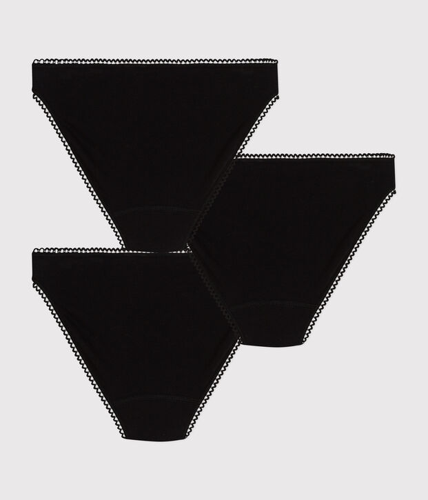 Women's Plain Cotton and Elastane Briefs - 3-Pack multicolor