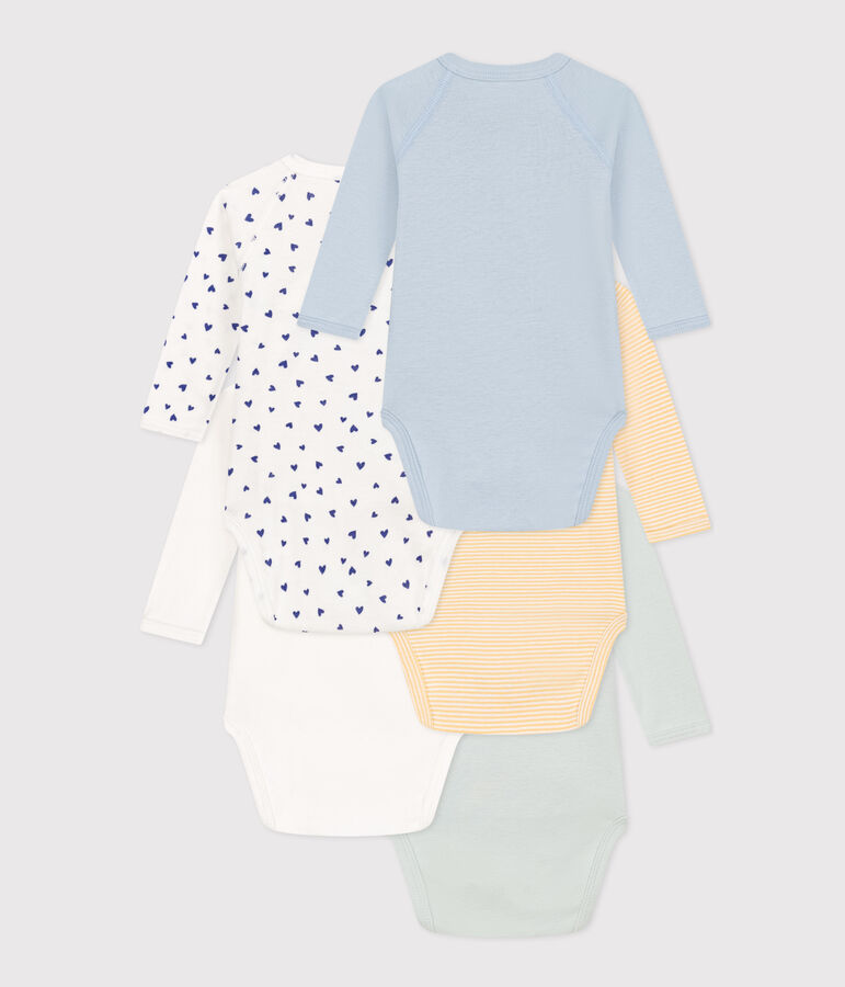 Long-Sleeved Wrapover Cotton Bodysuits - 5-Pack variante 1