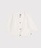 Babies' Openwork Knitted Cotton Cardigan MARSHMALLOW white