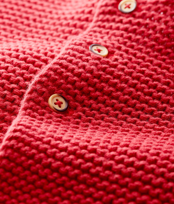 Baby girl's wool and cotton mix cardigan POPPY pink
