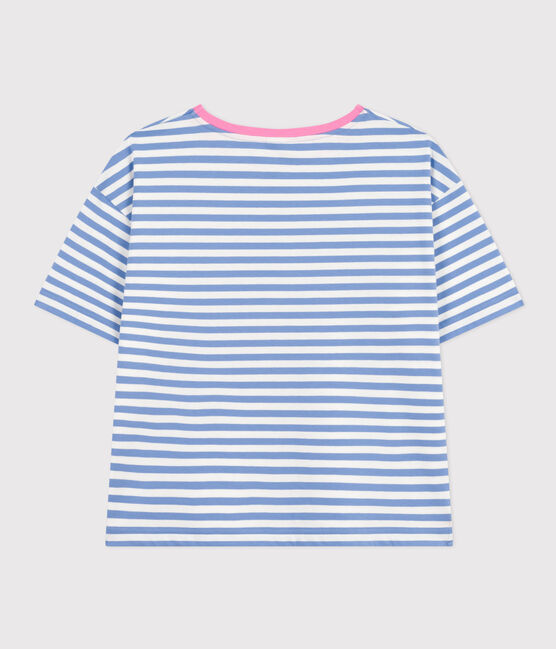 Women's Boxy Stripy Cotton T-Shirt GAULOISE /MARSHMALLOW