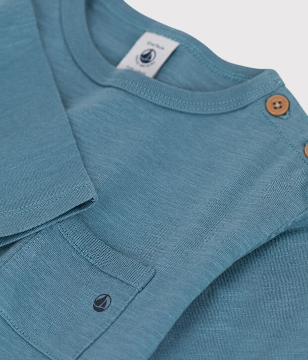 Babies' Long-Sleeved Cotton T-shirt blue