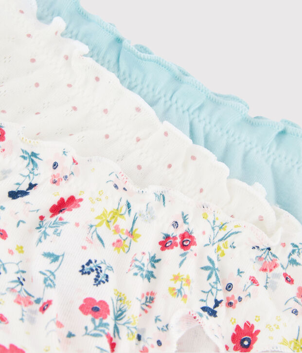 Girls' Floral Print Ruffled Knickers - 3-Piece Set multicolor