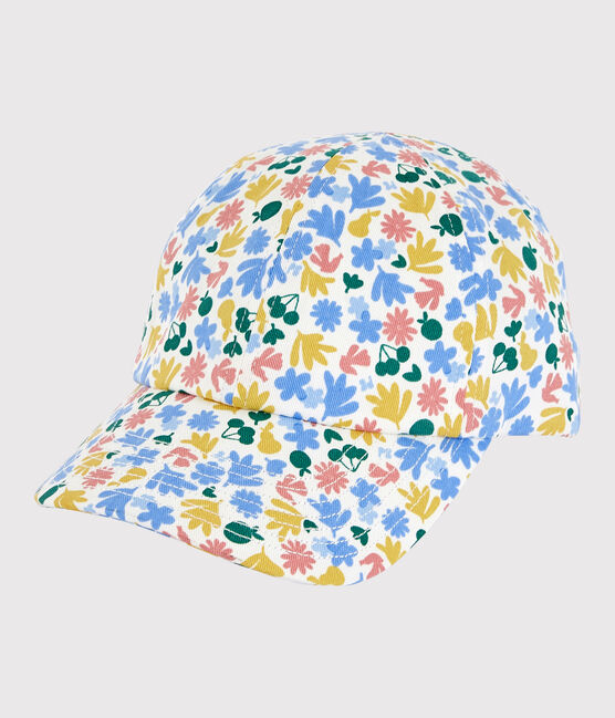 Girls' Flowery Print Cap MARSHMALLOW white/MULTICO white