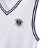 Boy's sleeveless sweater with badge MARSHMALLOW white