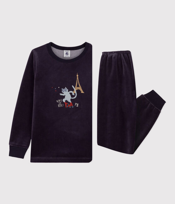 Children's Paris velour pyjamas SMOKING blue