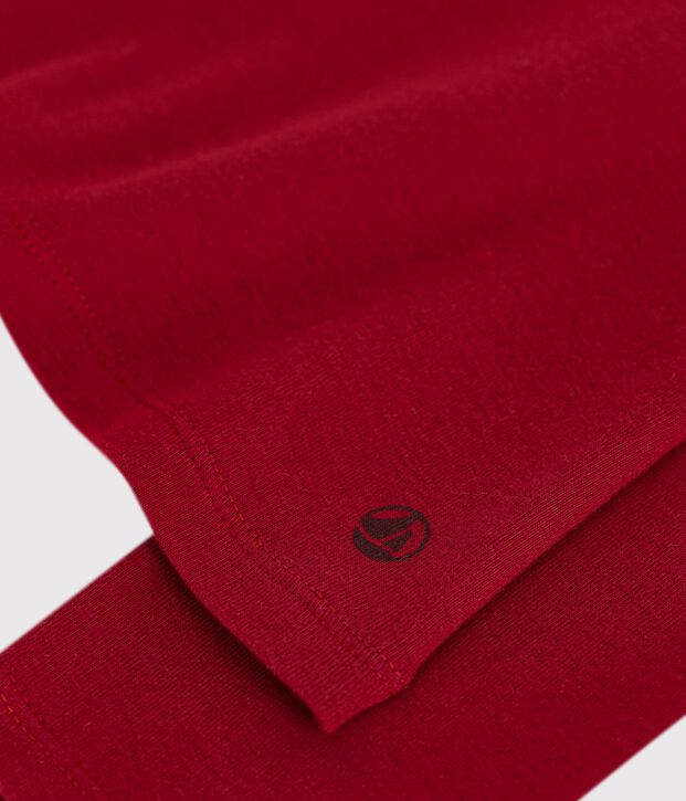 The Iconic cotton polo neck top for women red