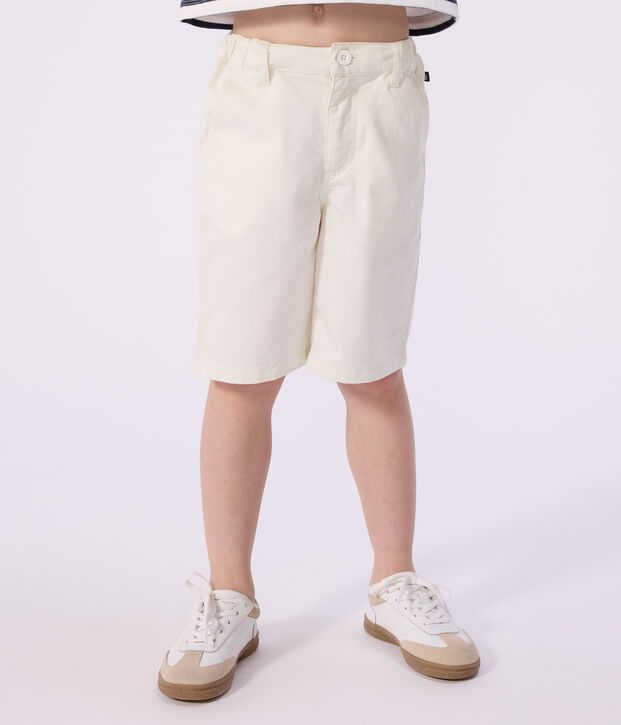 Children's Bermuda shorts in plain cotton white