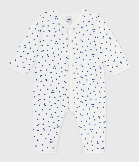 Babies' printed cotton footless pyjama suit MARSHMALLOW white/MULTICO white