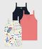 Pack of children's strappy Opera print cotton tops multicolor