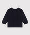 Babies' plain cotton cardigan SMOKING blue