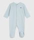 Babies' pinstriped cotton pyjama suit