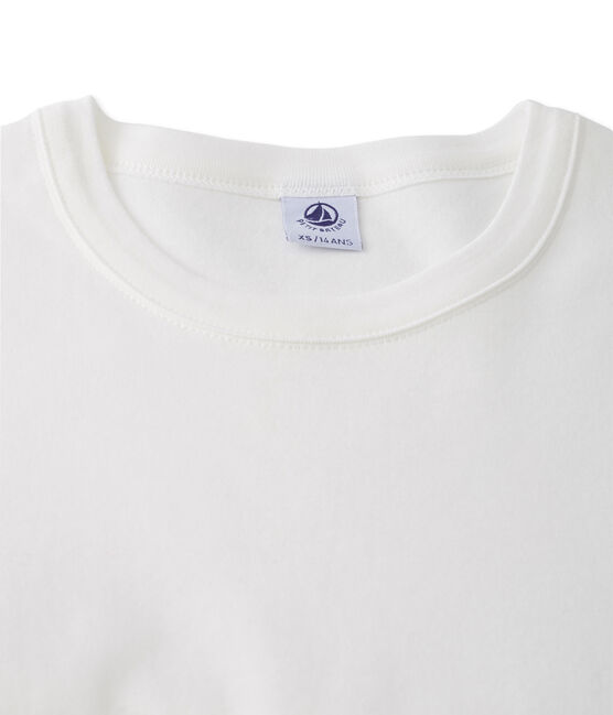 Women's decorative original rib T-shirt ECUME white