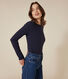 Women's iconic long-sleeved plain rib knit T-shirt