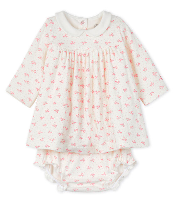 Baby girls' clothing - 2-piece set MARSHMALLOW white/GRETEL pink