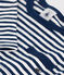 Babies' Stripy Slub Jersey Long-Sleeved T-Shirt MEDIEVAL blue/MARSHMALLOW white