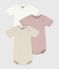 Babies' Plain Short-Sleeved Cotton Bodysuits - 3-Pack variante 1