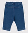 Babies' trousers in denim with elastane BLEU DELAVE blue