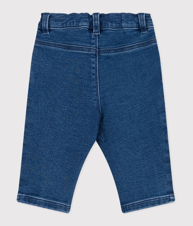 Babies' trousers in denim with elastane blue
