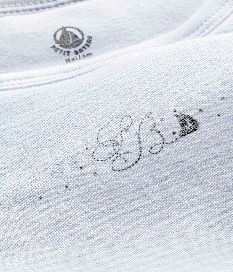 Baby boys' milleraies-striped newborn sleep sack FRAICHEUR blue/ECUME white