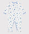 Babies' starry velour pyjamas MARSHMALLOW white/ALASKA blue