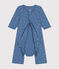 Babies' Footless Cotton Bodyjama BEACH blue/MARSHMALLOW