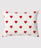 Red Heart Pattern Poplin Cushion MARSHMALLOW white/TERKUIT red