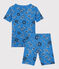 Boys' Bandanna Themed Organic Cotton Short Pyjamas BRASIER blue/MULTICO white