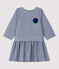 Babies' Canvas Dress SMOKING blue/MARSHMALLOW white