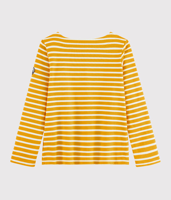 Women's iconic Breton top BOUDOR yellow/MARSHMALLOW white
