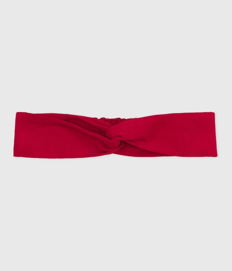 Children's corduroy hairband red