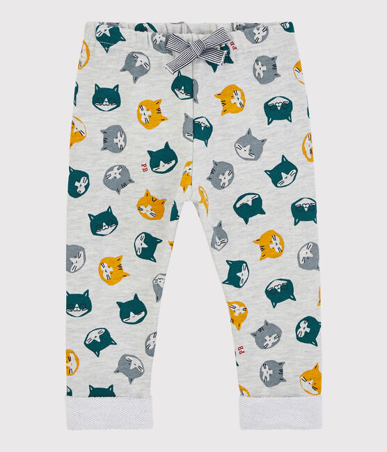 Babies' Fleece Trousers BELUGA grey/MULTICO white