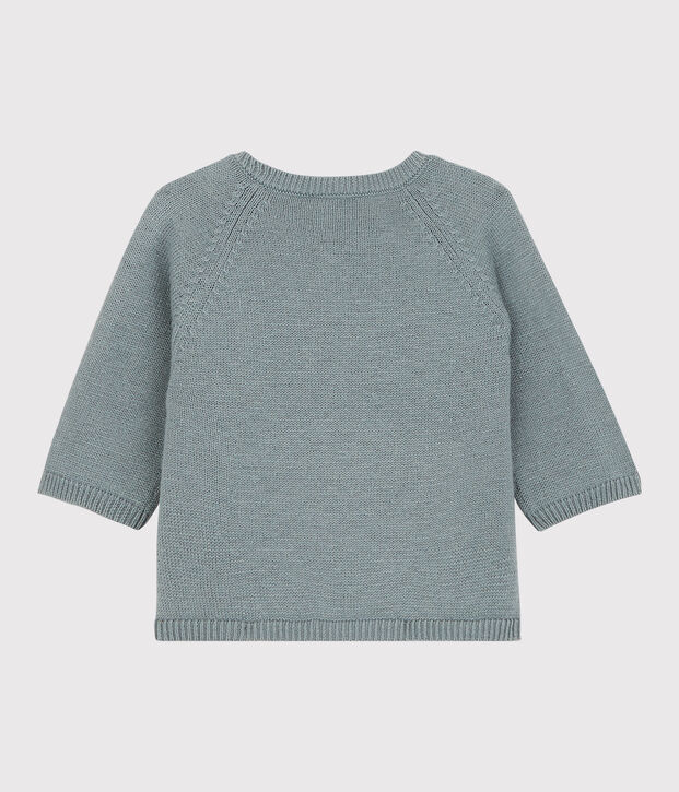 Babies' Bear Wool/Cotton Knit Cardigan grey