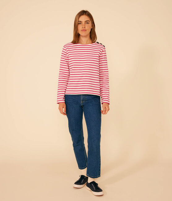 Women's Buttoned Cotton Breton Top SALINE /DELHI