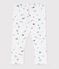 Babies' floral print cotton leggings MARSHMALLOW white/MULTICO white