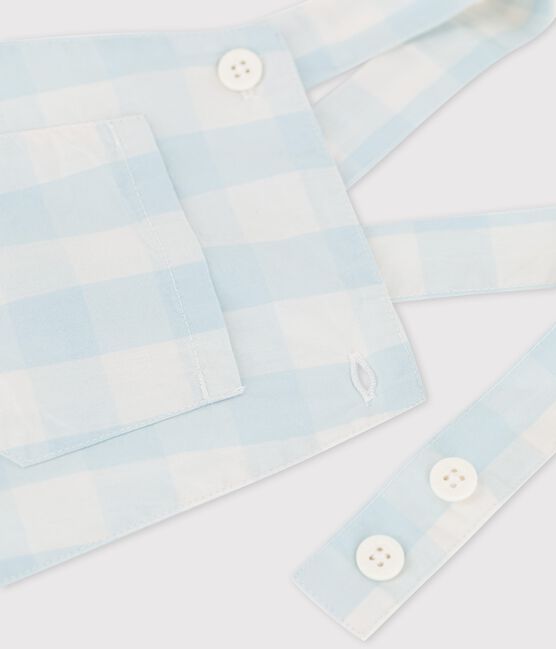 Babies' Poplin Dungaree Shorts BOLDAIR /MARSHMALLOW