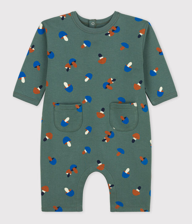 Babies' Patterned Fleece Jumpsuit green/multicolor